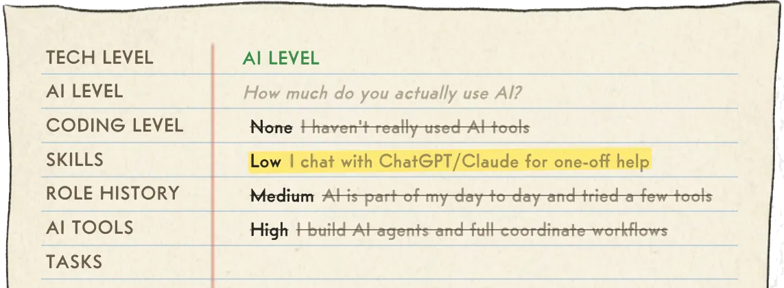My Brain page filled with personal data